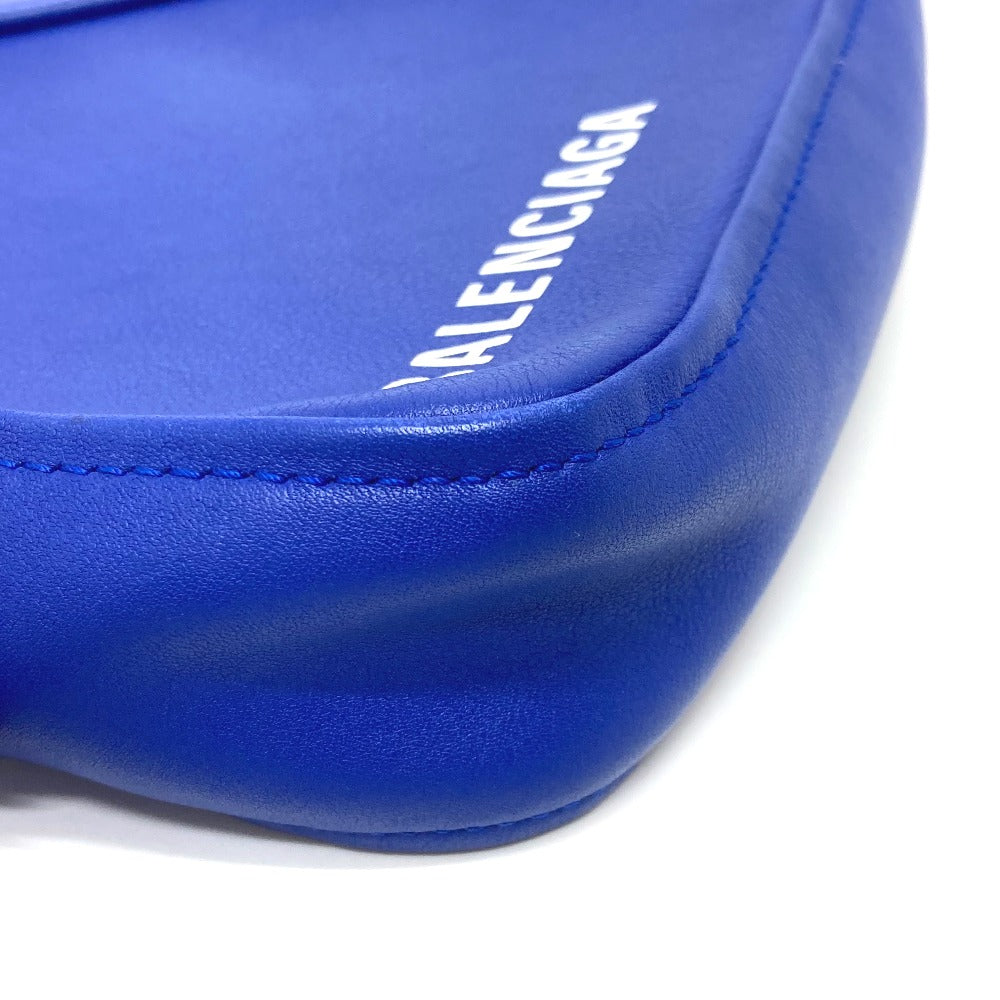 Balenciaga Pouch 476976 Leather Blue Triangle Triangle Women
