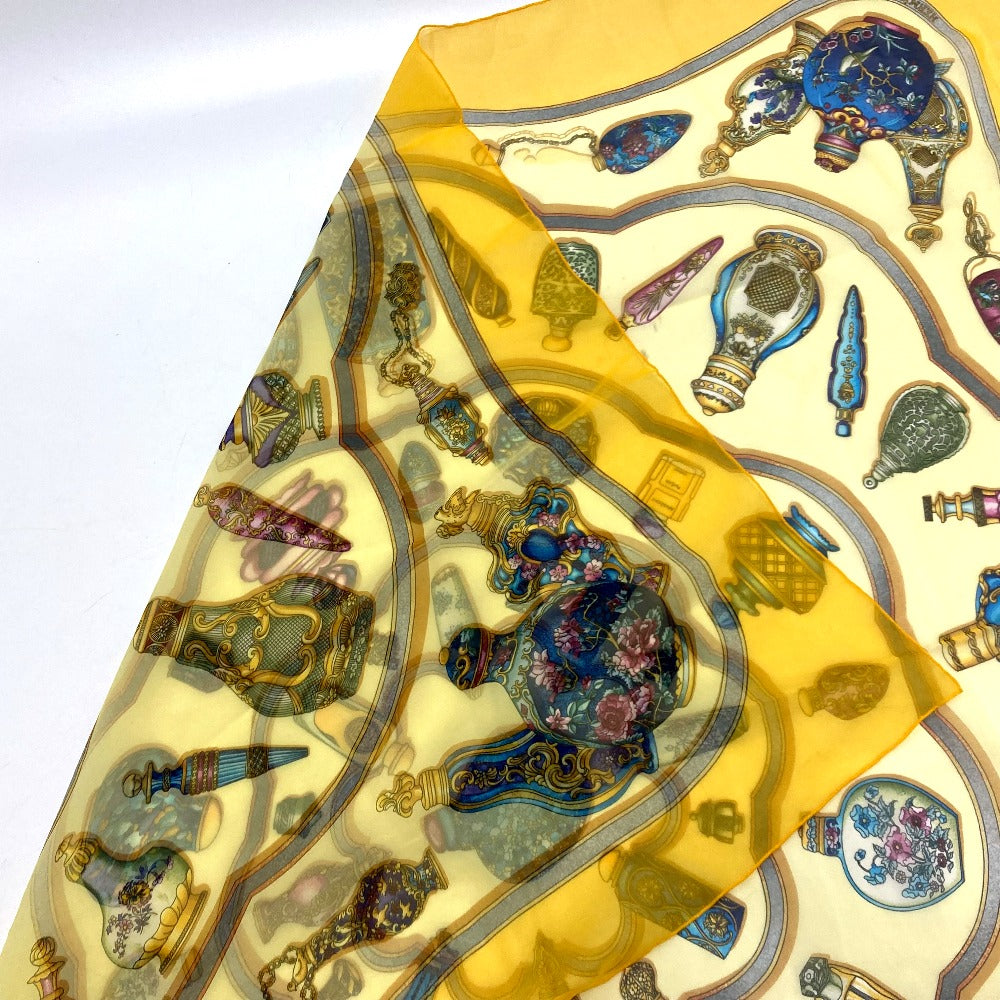 Hermes Scarf Silk Yellow Qu Importe Le Flacon Women