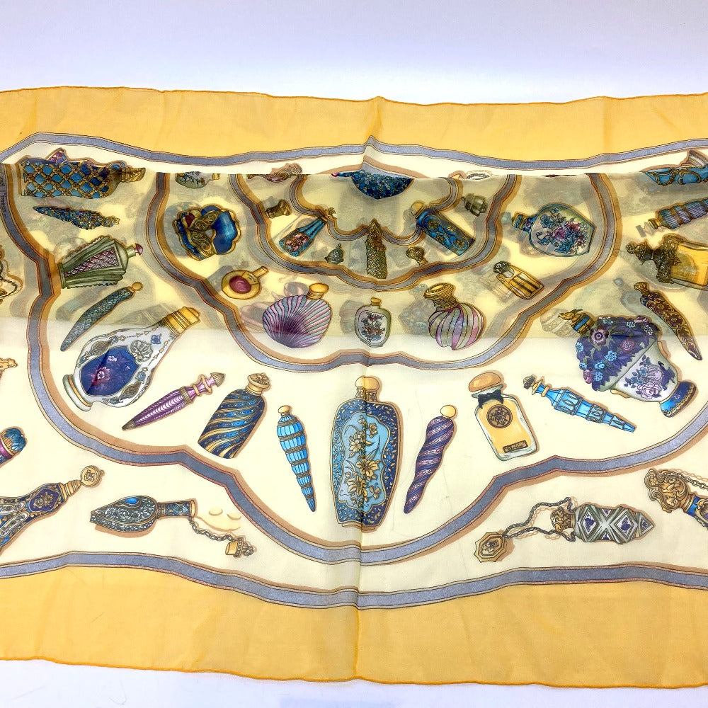 Hermes Scarf Silk Yellow Qu Importe Le Flacon Women