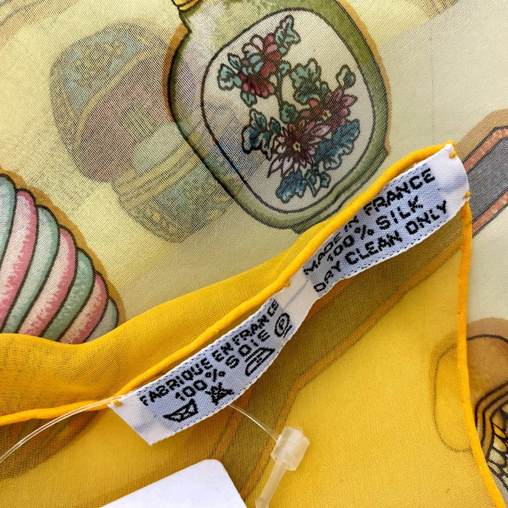 Hermes Scarf Silk Yellow Qu Importe Le Flacon Women
