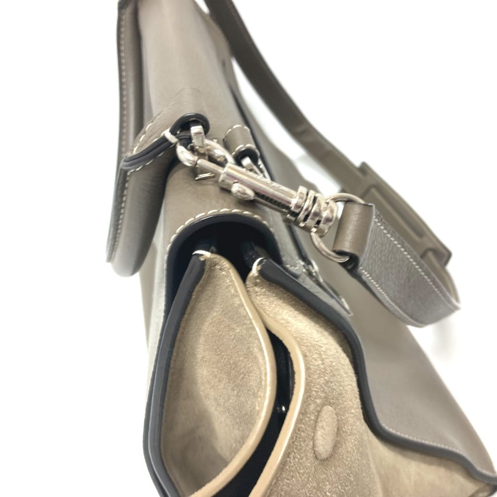 Celine Handbag Leather Brown Trapeze Women