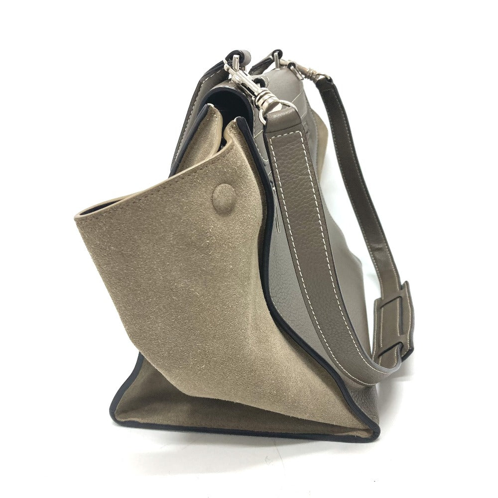 Celine Handbag Leather Brown Trapeze Women