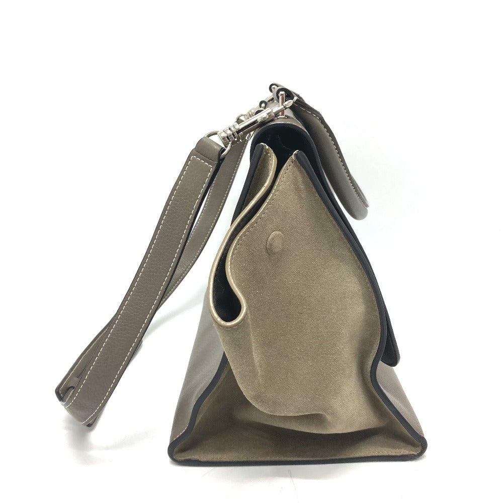 Celine Handbag Leather Brown Trapeze Women