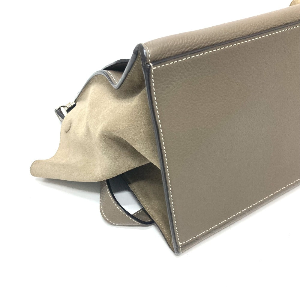 Celine Handbag Leather Brown Trapeze Women