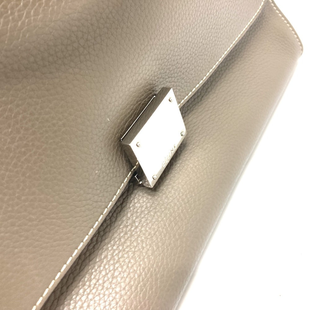 Celine Handbag Leather Brown Trapeze Women