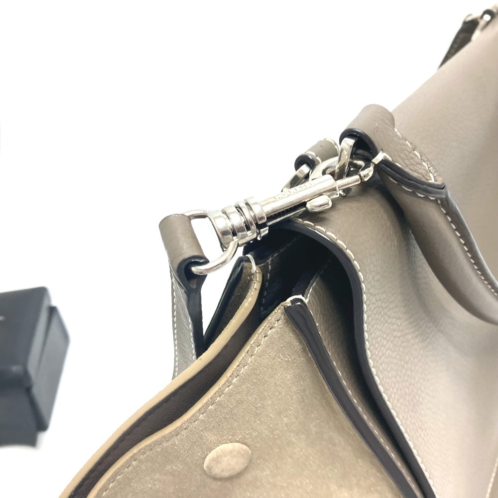Celine Handbag Leather Brown Trapeze Women