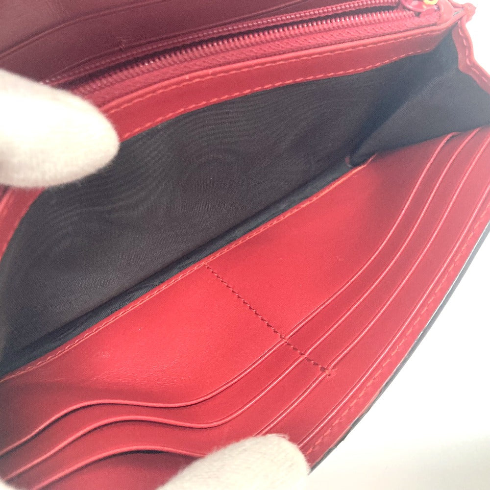 Gucci Long Wallet Purse 476084 Leather Red Sylvie Continental Women