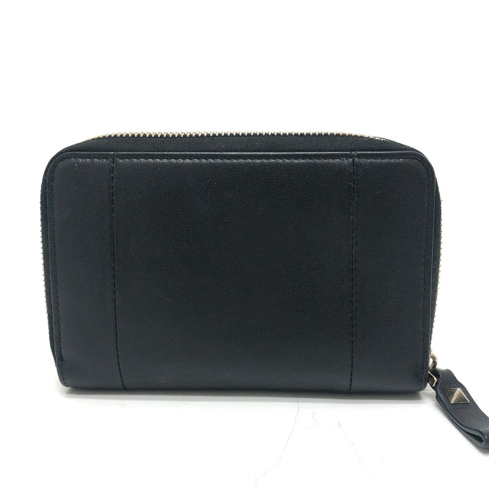 Valentino Folded Wallet Leather Black V Logo Mens