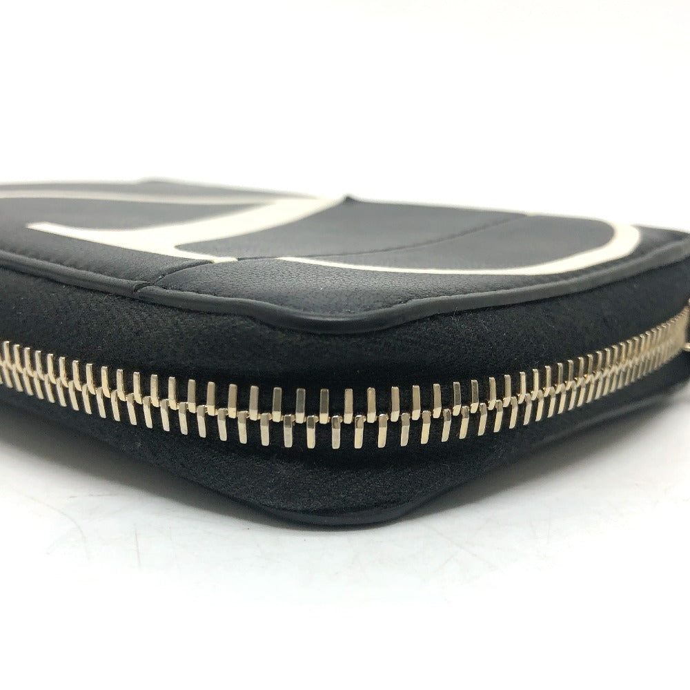 Valentino Folded Wallet Leather Black V Logo Mens