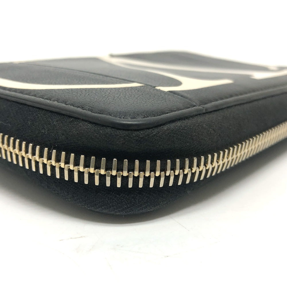 Valentino Folded Wallet Leather Black V Logo Mens