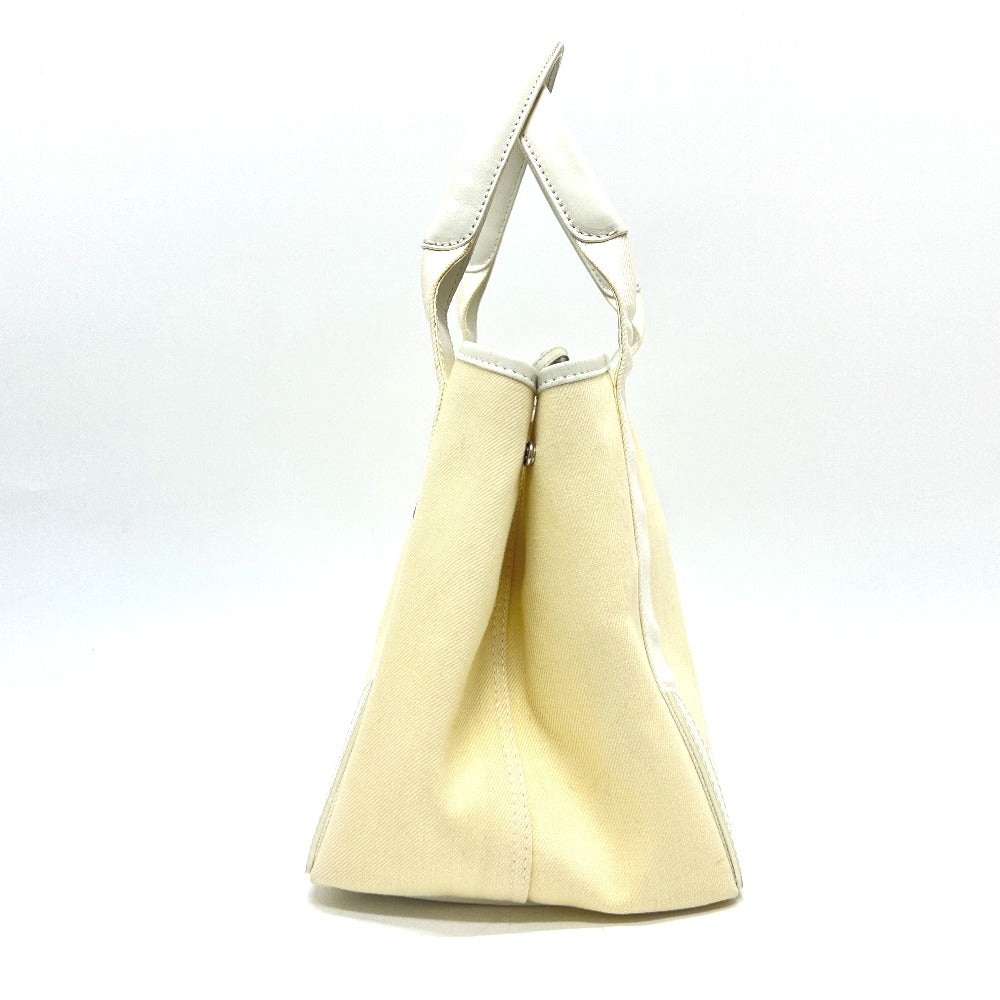 Balenciaga Tote Bag 339933 Canvas / Leather White Navy Kabas S
