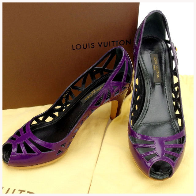 Louis Vuitton Pumps Suede Leather Purple 34
