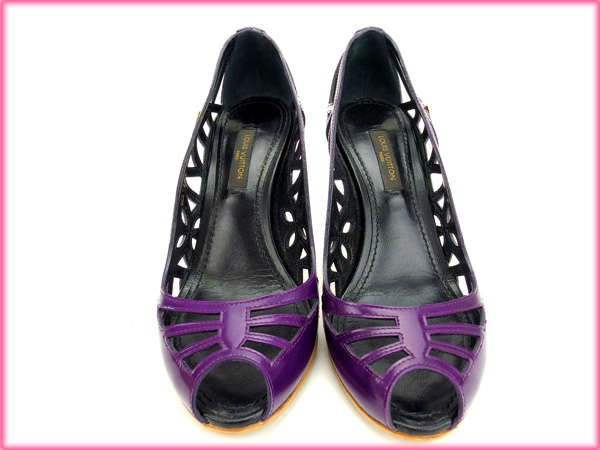 Louis Vuitton Pumps Suede Leather Purple 34