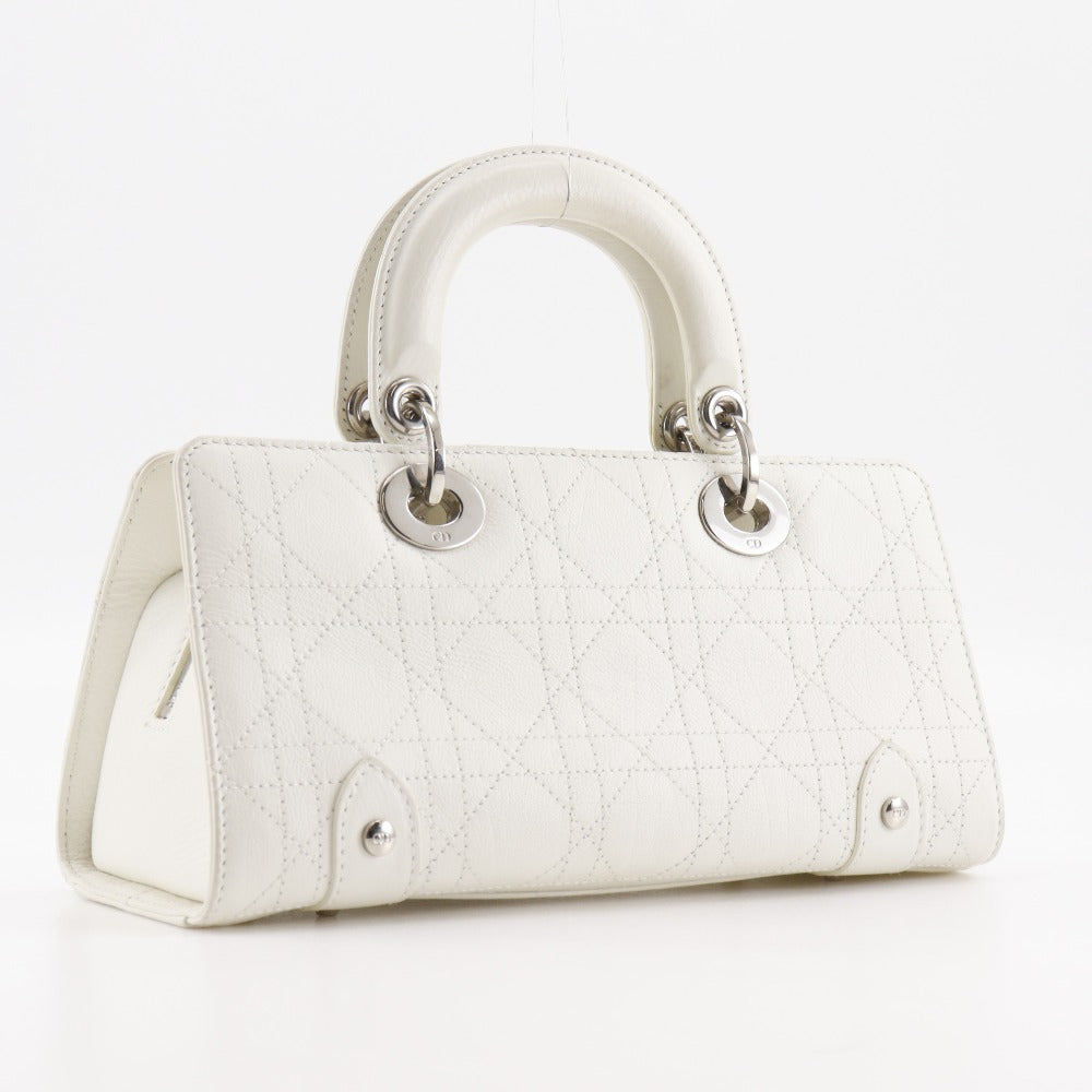 Christian Dior Handbag 09-Ma-0044 Leather White Canage