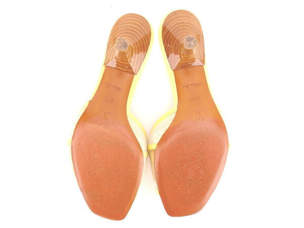 Louis Vuitton Mule Canvas Leather Beige Yellow 34 1/2