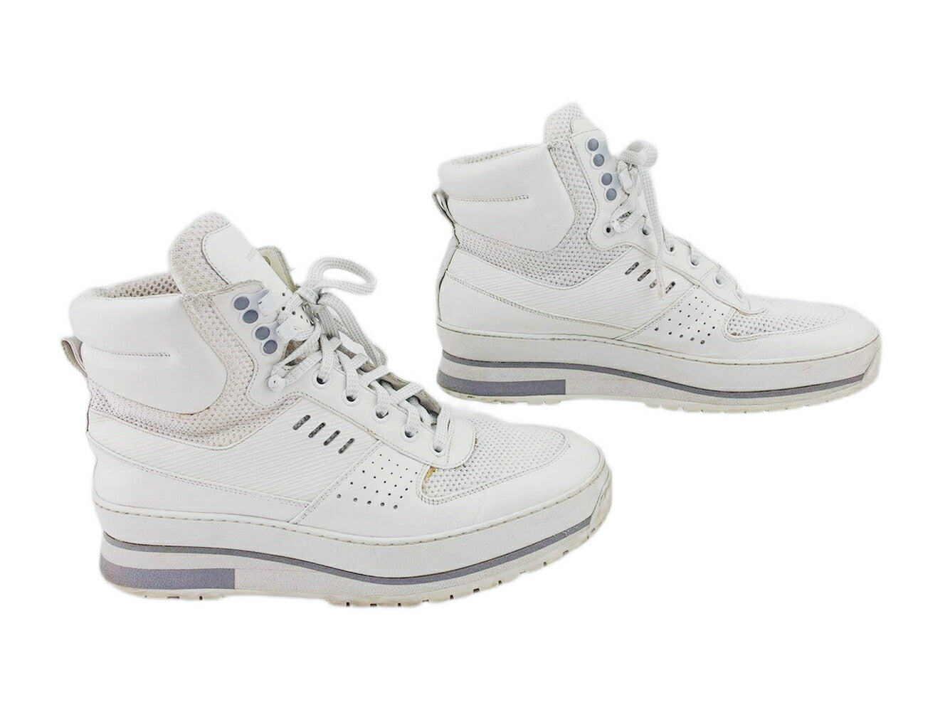 Louis Vuitton Sneakers White Gray 6 Limited Edition Lace-Up High-Top