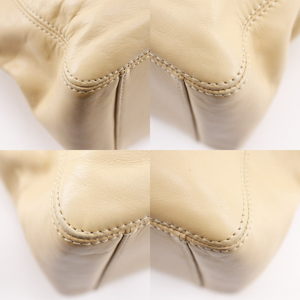 Chanel Shoulder Bag Lambskin Beige Coco Mark Women