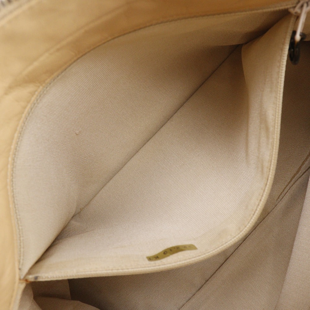 Chanel Shoulder Bag Lambskin Beige Coco Mark Women