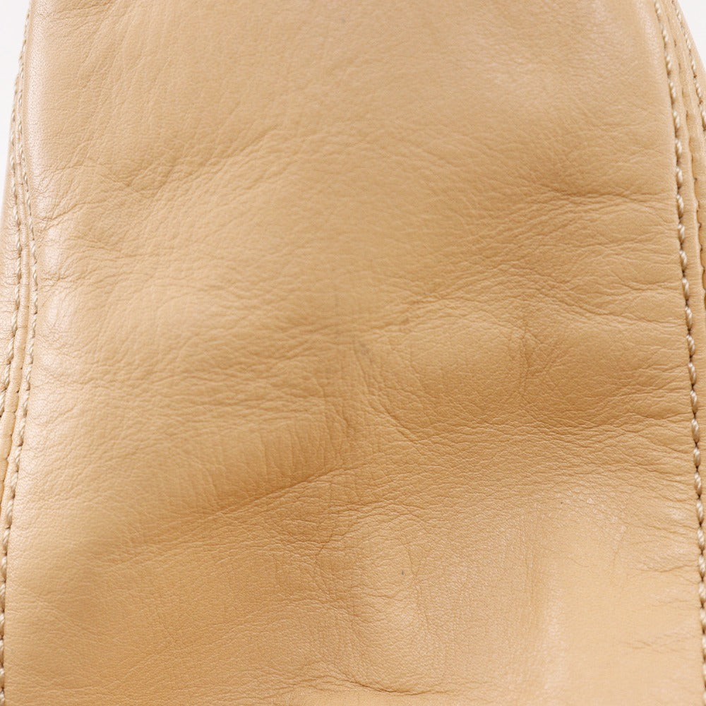 Chanel Shoulder Bag Lambskin Beige Coco Mark Women