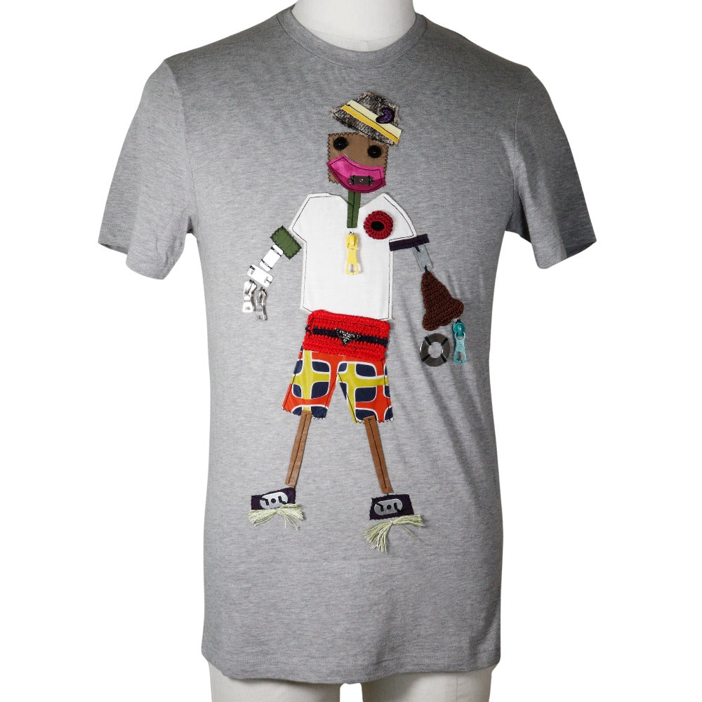 Prada Short Sleeve T-Shirt Cotton Multicolor Robot S