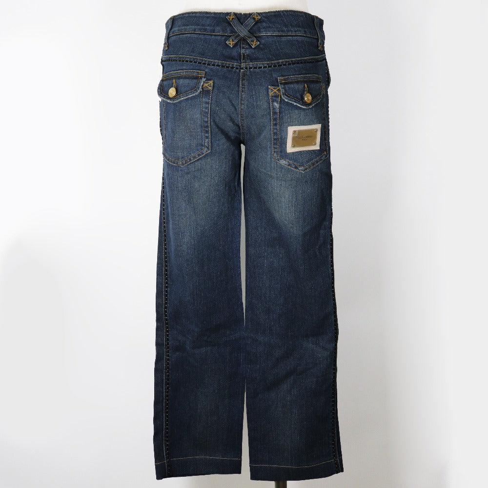 Dolce&Gabbana Cropped Pants Cotton Blue Damage Sabrina Denim Women 40