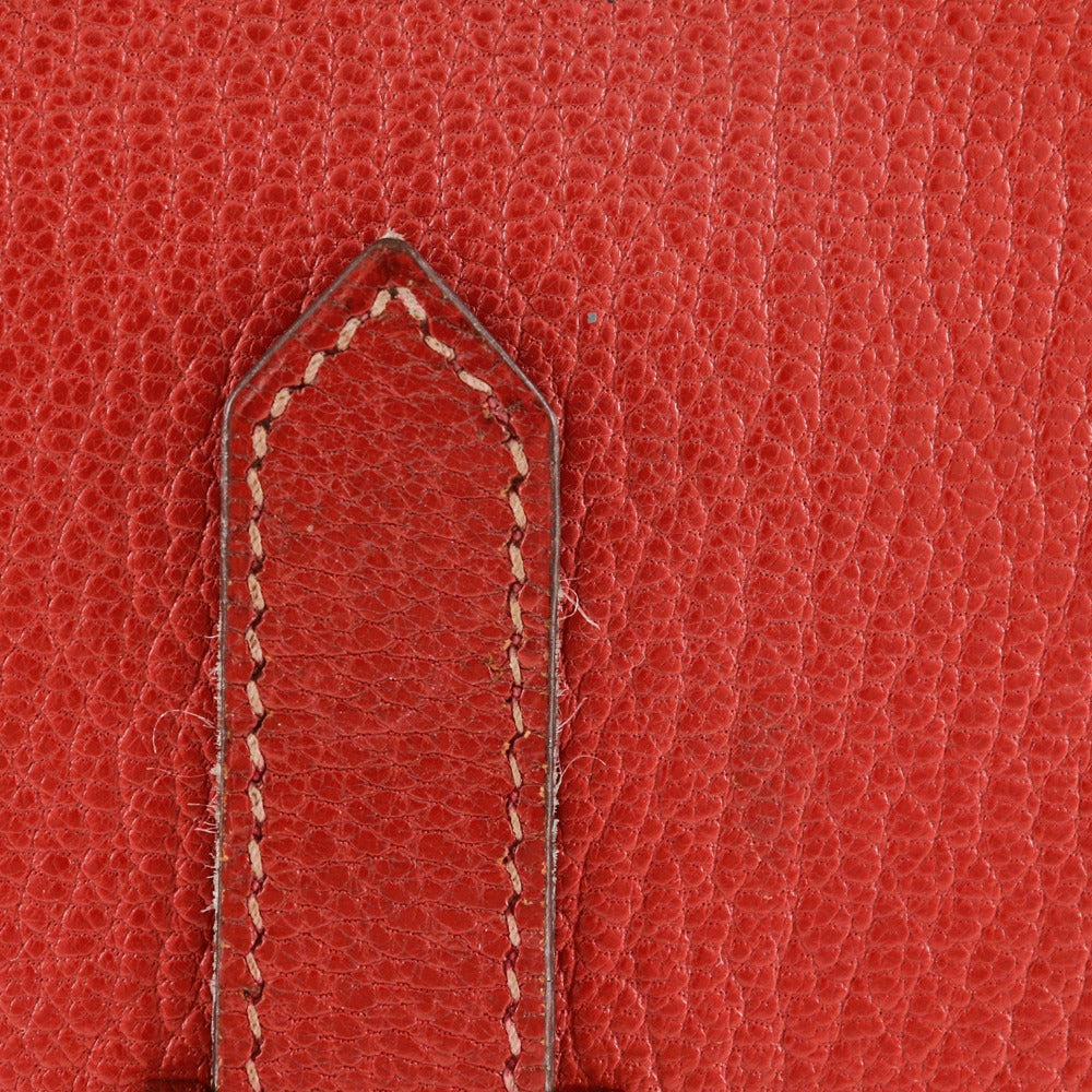 Hermes Bifold Wallet Leather Red Beansufla Women