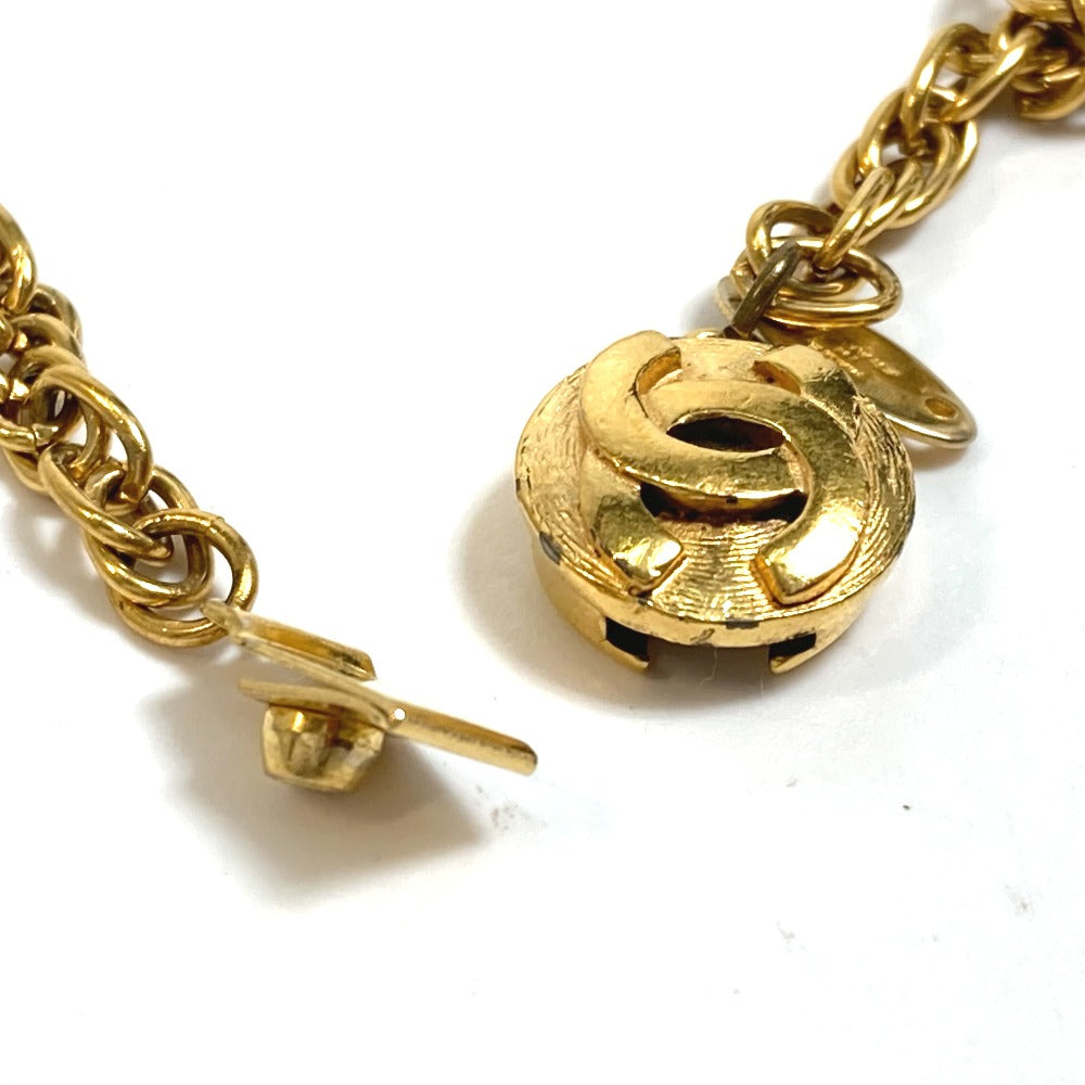 Chanel Necklace Gold Plated Gold Cc Coco Mark Women