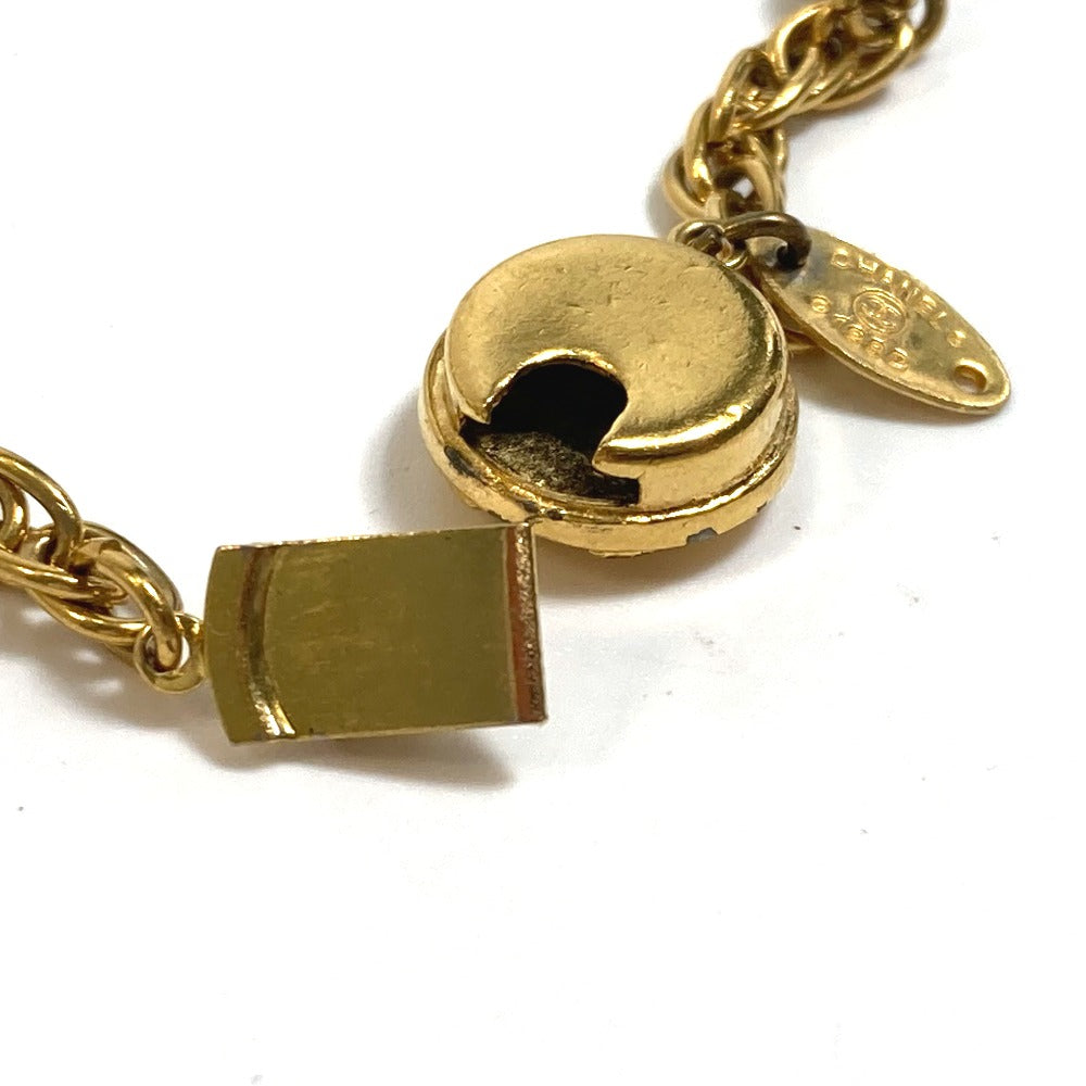 Chanel Necklace Gold Plated Gold Cc Coco Mark Women