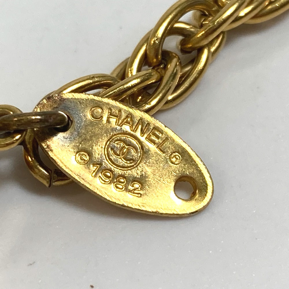 Chanel Necklace Gold Plated Gold Cc Coco Mark Women