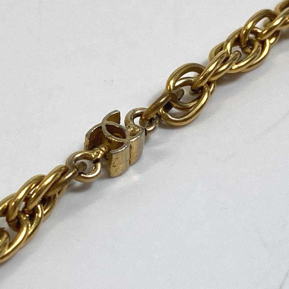 Chanel Necklace Gold Plated Gold Cc Coco Mark Women