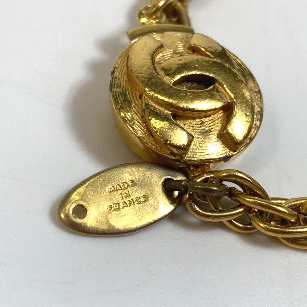Chanel Necklace Gold Plated Gold Cc Coco Mark Women