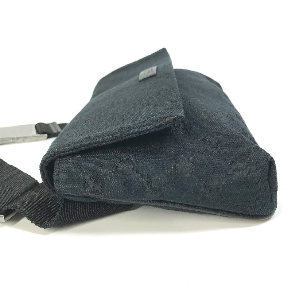 Gucci Waist Bag 146304 Gg Canvas / Leather Black Gg Belt Bag Mens