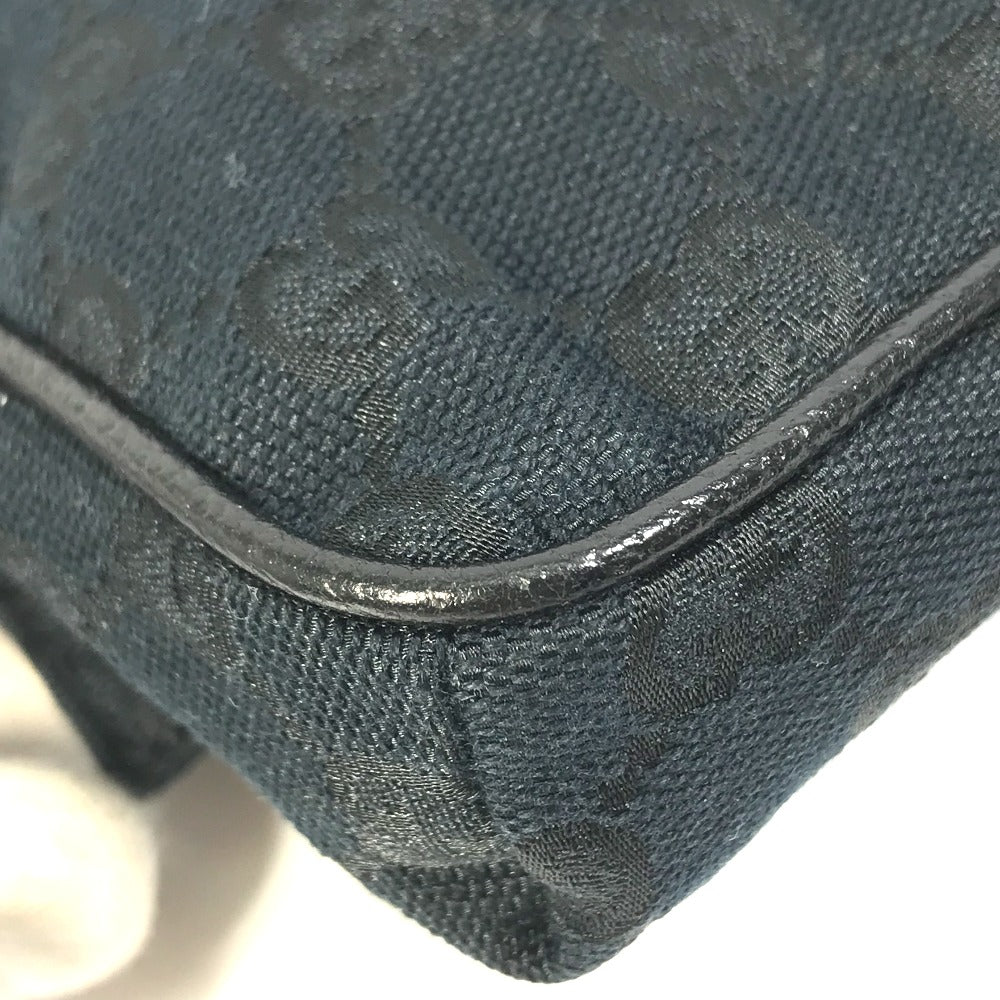 Gucci Waist Bag 146304 Gg Canvas / Leather Black Gg Belt Bag Mens
