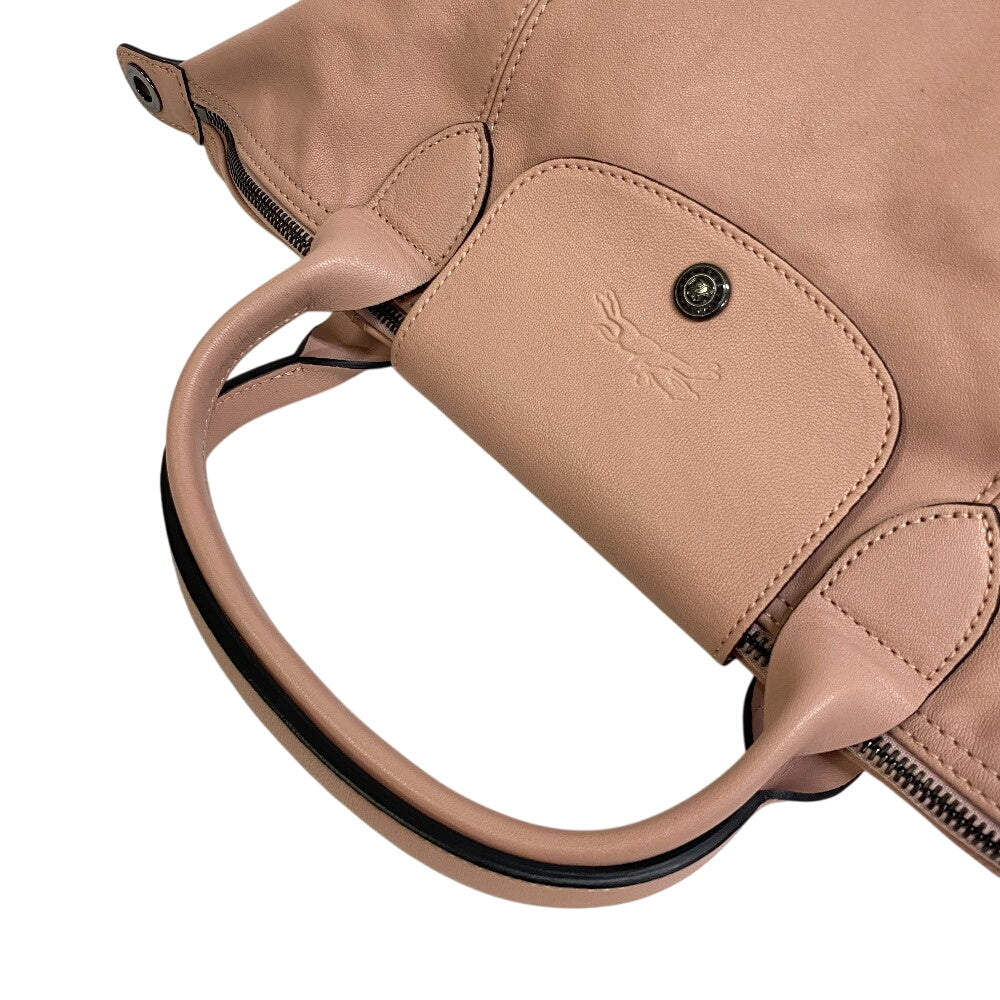 Longchamp Tote Bag L1515 757 507 Leather Pink Le Pliage Cuir, Size M M