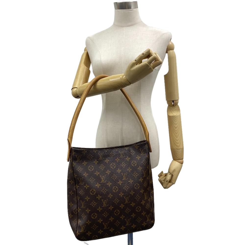 Louis Vuitton Shoulder Bag M51145 Leather Brown Monogram Loopinggm Women