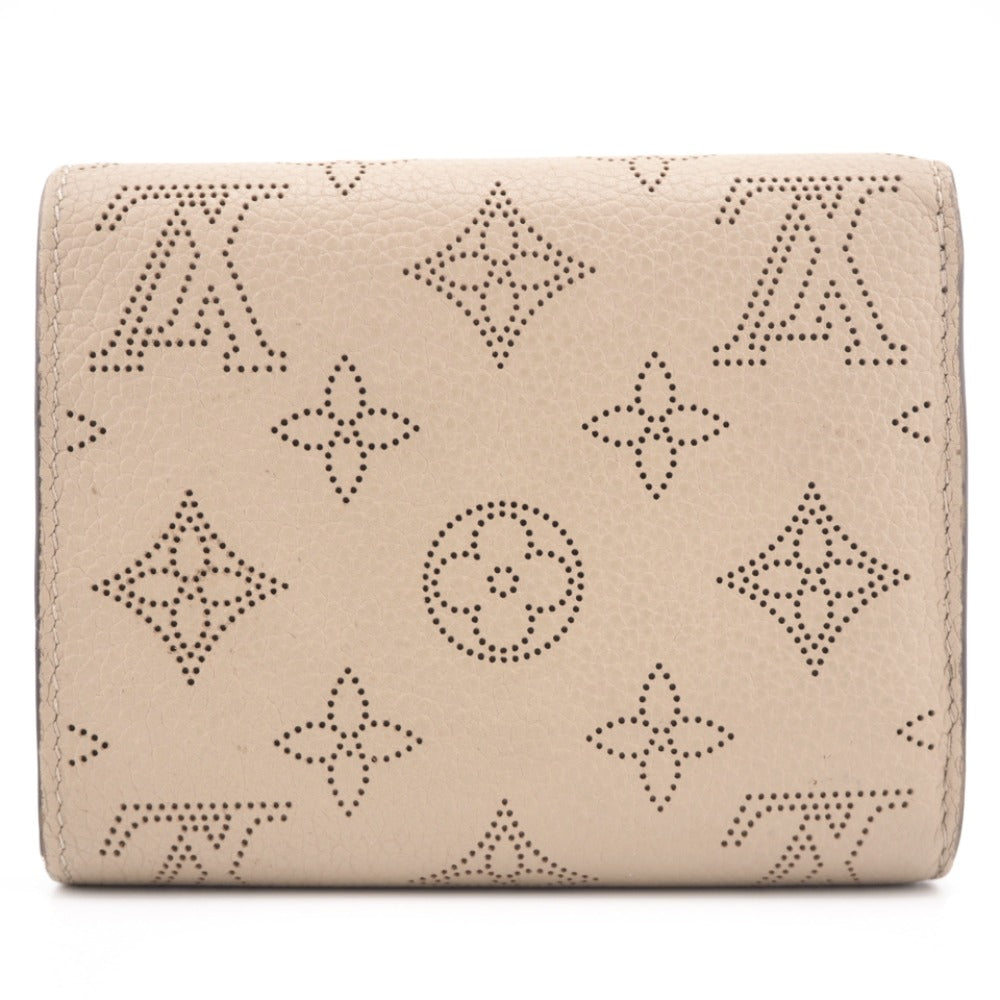 Louis Vuitton Bifold Wallet M62542 Leather Beige Mahina Portefeuille Iris Compact Women