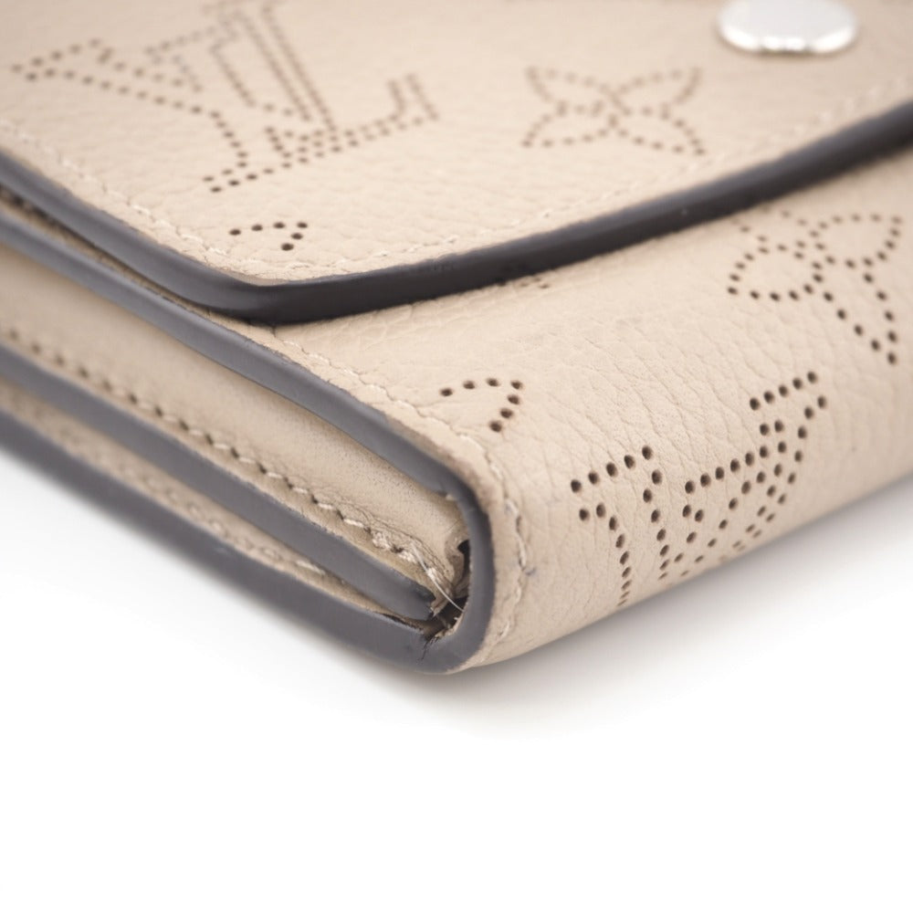 Louis Vuitton Bifold Wallet M62542 Leather Beige Mahina Portefeuille Iris Compact Women