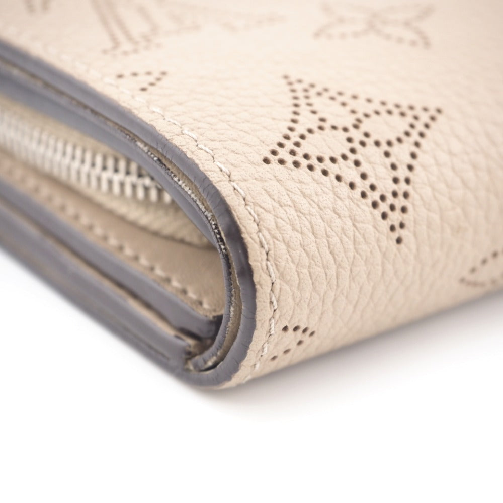Louis Vuitton Bifold Wallet M62542 Leather Beige Mahina Portefeuille Iris Compact Women