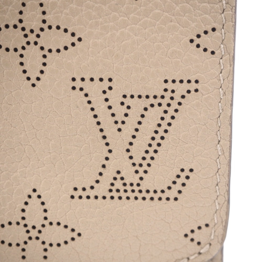 Louis Vuitton Bifold Wallet M62542 Leather Beige Mahina Portefeuille Iris Compact Women