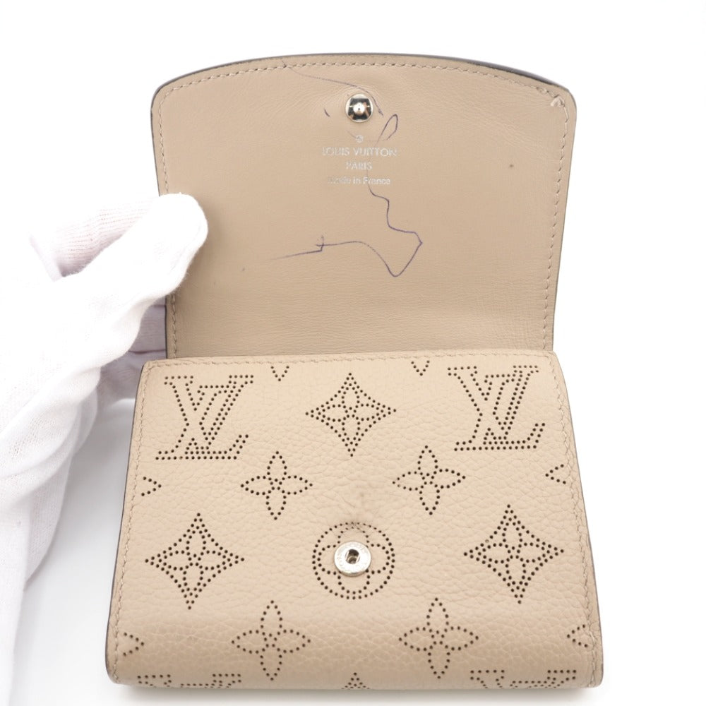 Louis Vuitton Bifold Wallet M62542 Leather Beige Mahina Portefeuille Iris Compact Women
