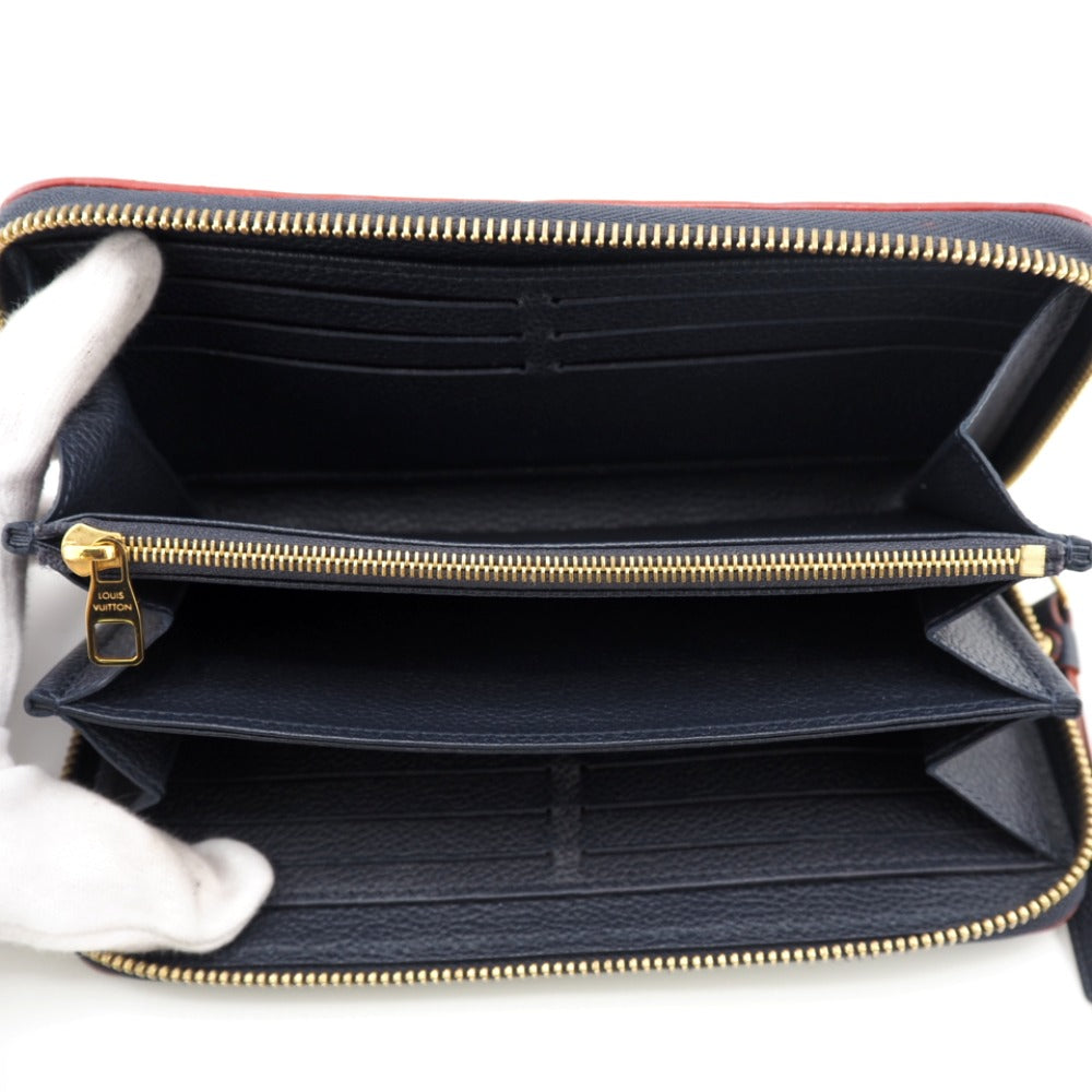 Louis Vuitton Long Wallet Purse M62121 Leather Navy Monogram Ann Platt Marine Rouge Women(Unisex)