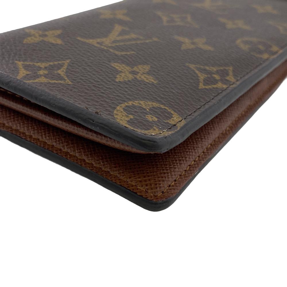 Louis Vuitton Long Wallet Purse M66540 Leather Brown Monogram Portefeuille Brazza Unisex(Unisex)