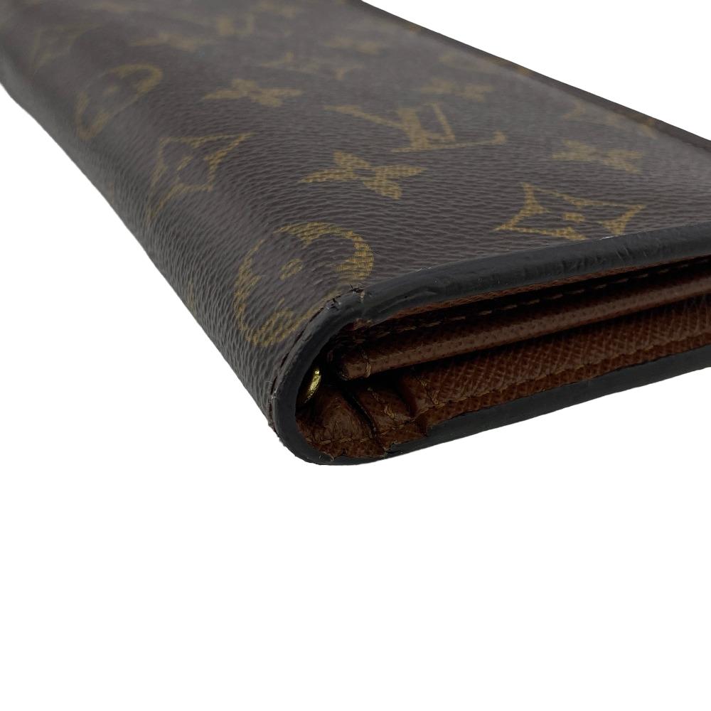 Louis Vuitton Long Wallet Purse M66540 Leather Brown Monogram Portefeuille Brazza Unisex(Unisex)