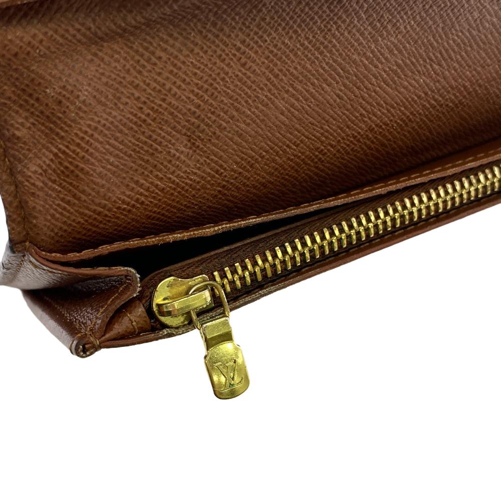 Louis Vuitton Long Wallet Purse M66540 Leather Brown Monogram Portefeuille Brazza Unisex(Unisex)
