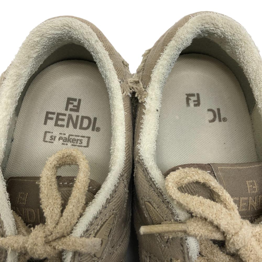 Fendi Sneakers 7E1495 Fabric Beige Fendi Match Women 6