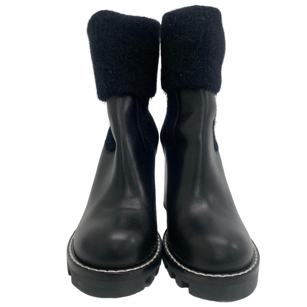 Louis Vuitton Boots Leather Black Lv Bobour Line 40