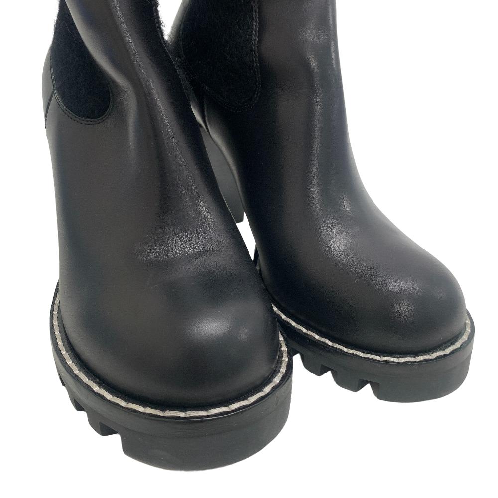 Louis Vuitton Boots Leather Black Lv Bobour Line 40
