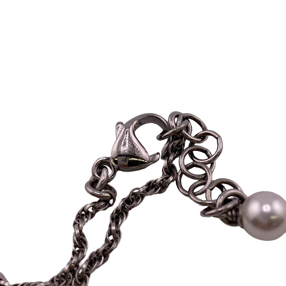 Chanel Bracelet Gold Plated Silver Coco Mark Fake Pearl