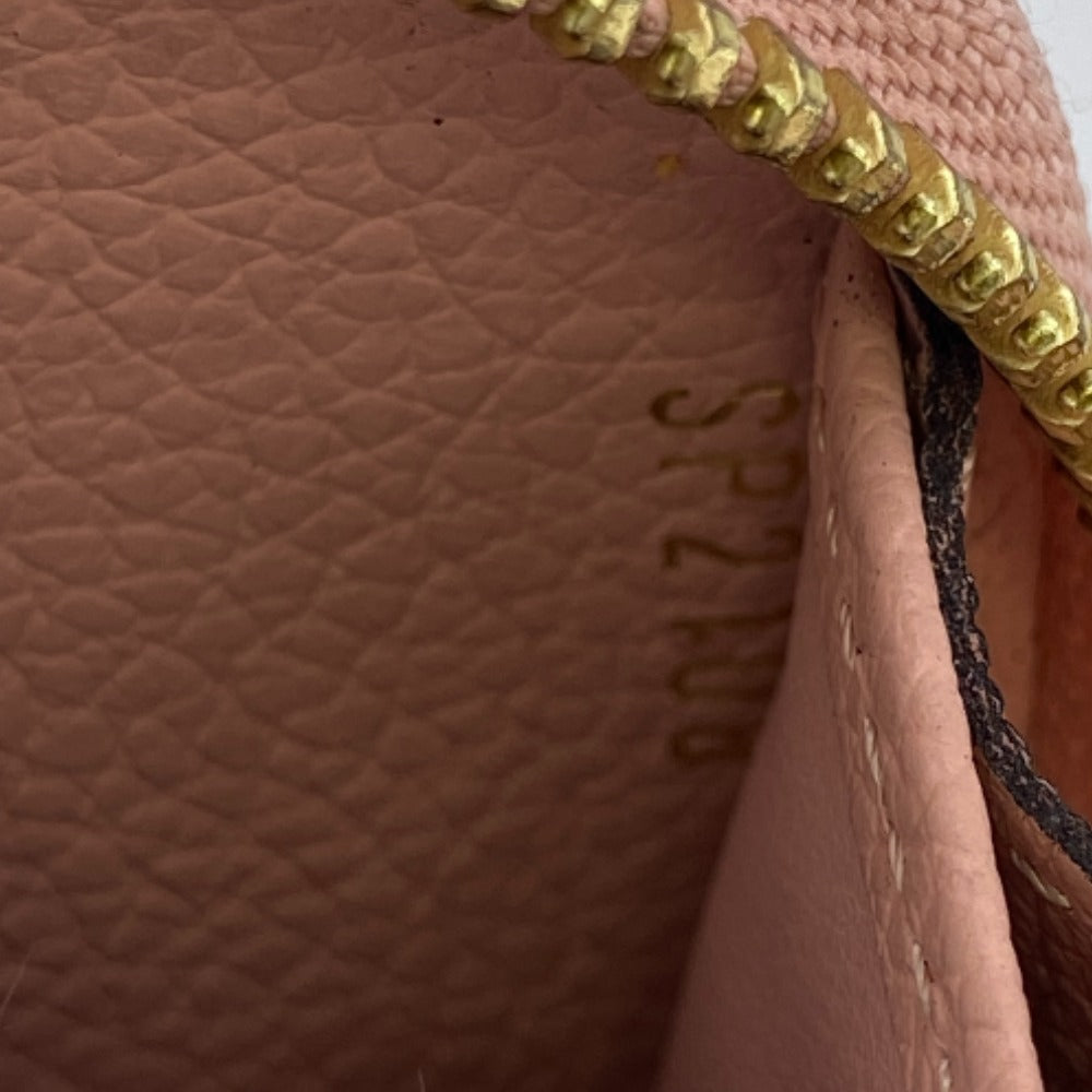 Louis Vuitton Long Wallet Purse M64090 Leather Pink Monogram Ann Platt Zippy Wallet
