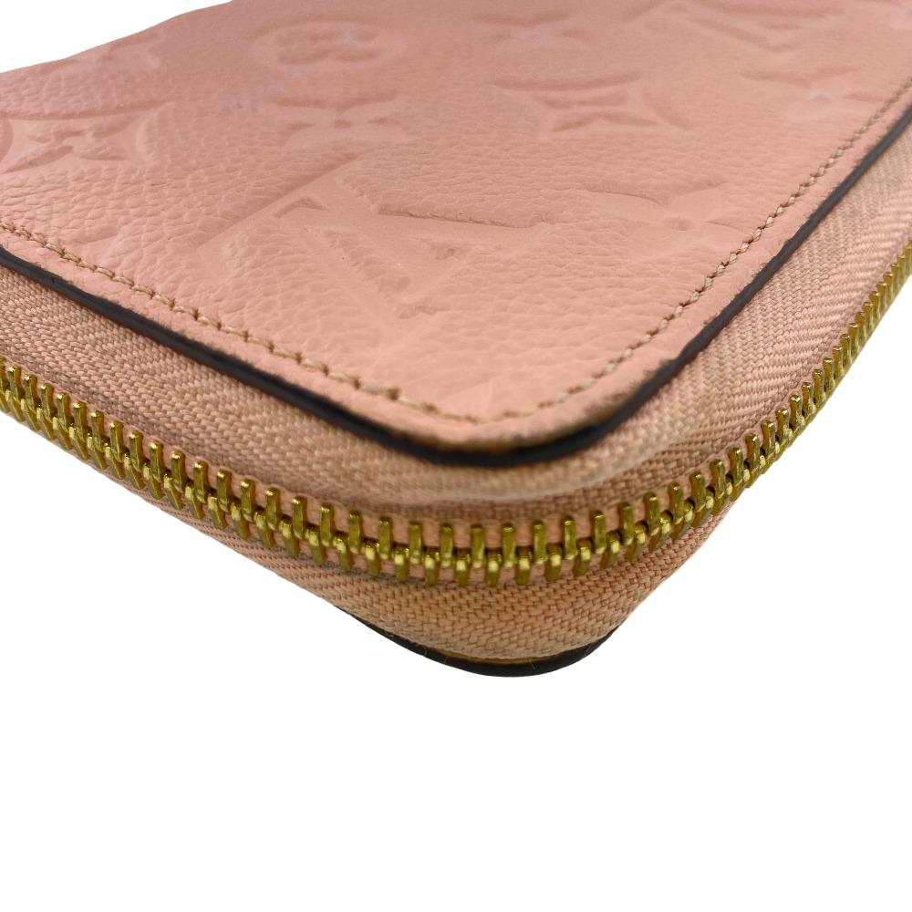 Louis Vuitton Long Wallet Purse M64090 Leather Pink Monogram Ann Platt Zippy Wallet